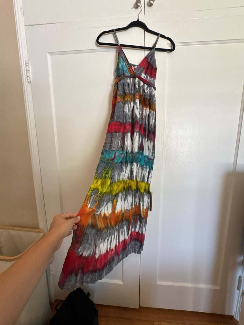 Ruby Rocks Rainbow Tie Dye Sleeveless Maxi Dress Size S hippie boho y2k 90’s aes